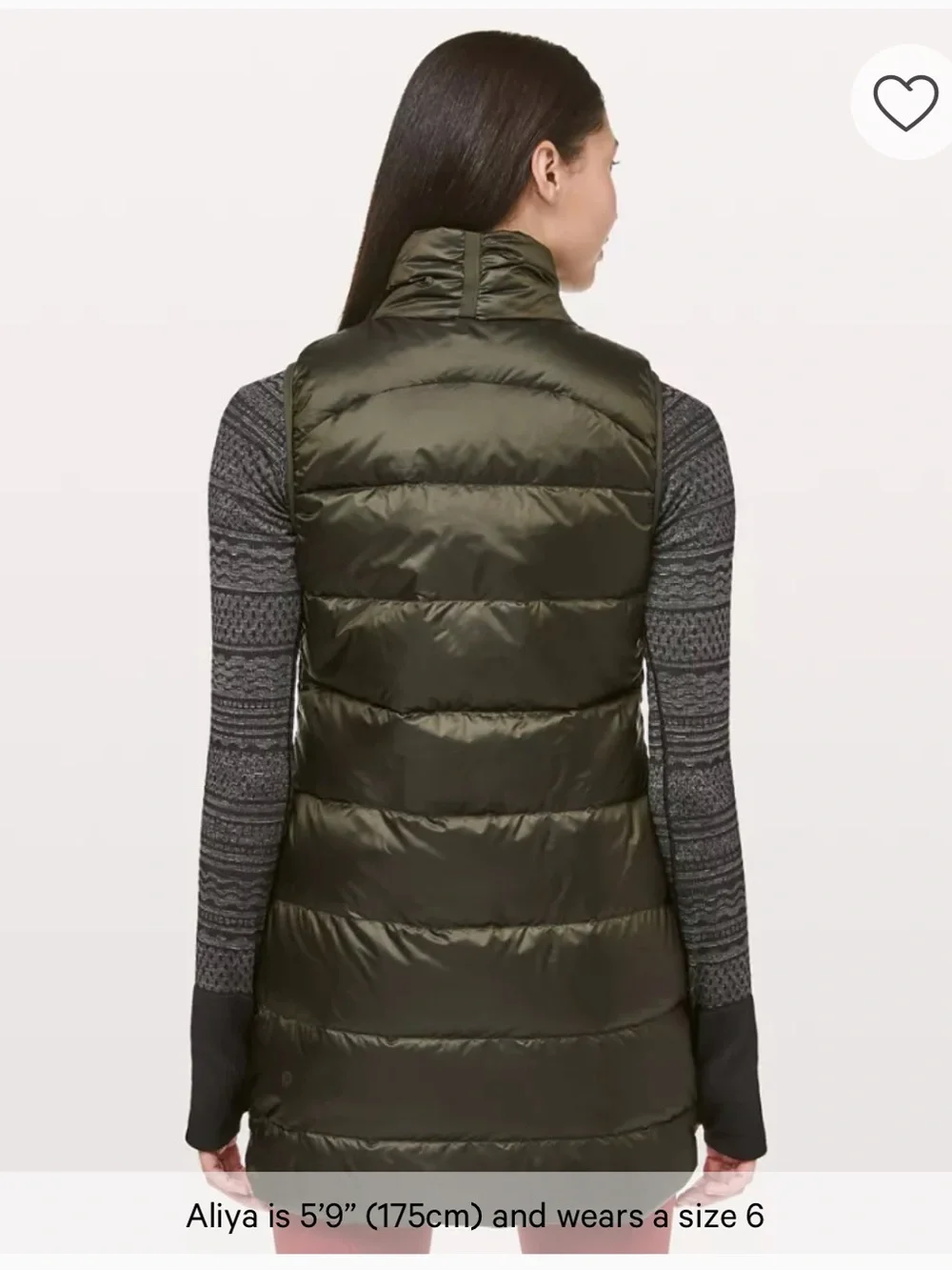 💋lululemon athletica Olive Quilted Down Vest size 6